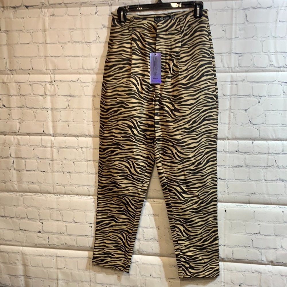 Daisy Street Women's Jeans Animal Print White/Black - Size Small